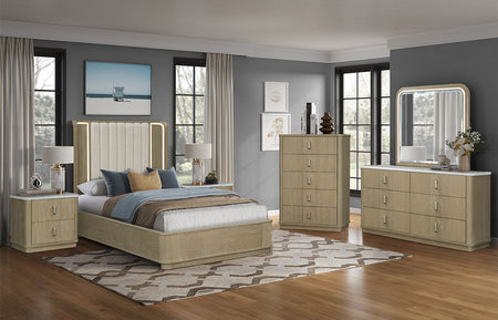 Treviso 5PC Queen Uph Panel Bedroom