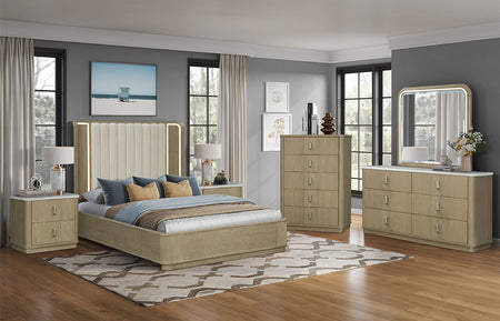 Treviso 5PC King Uph Panel Bedroom
