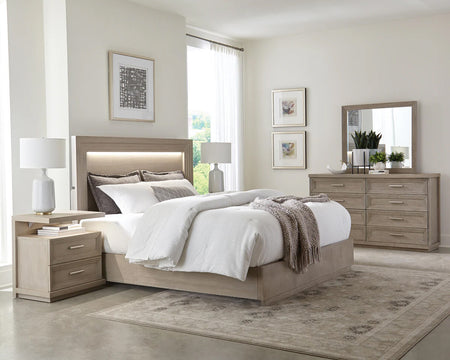 Cascade 5 Piece Queen Lighted Panel Bedroom