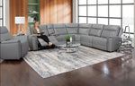 Vance Grey 6 Piece Leather Zero Gravity Power Reclining Sectional