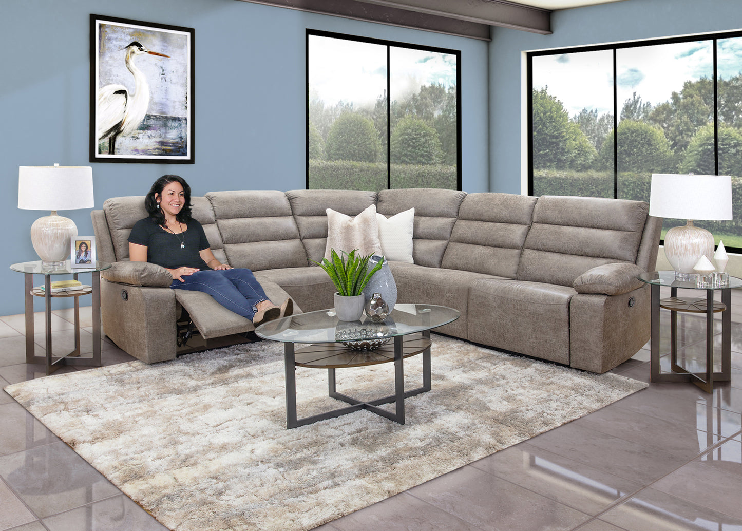 Whitaker 5 Piece Reclining Sectional
