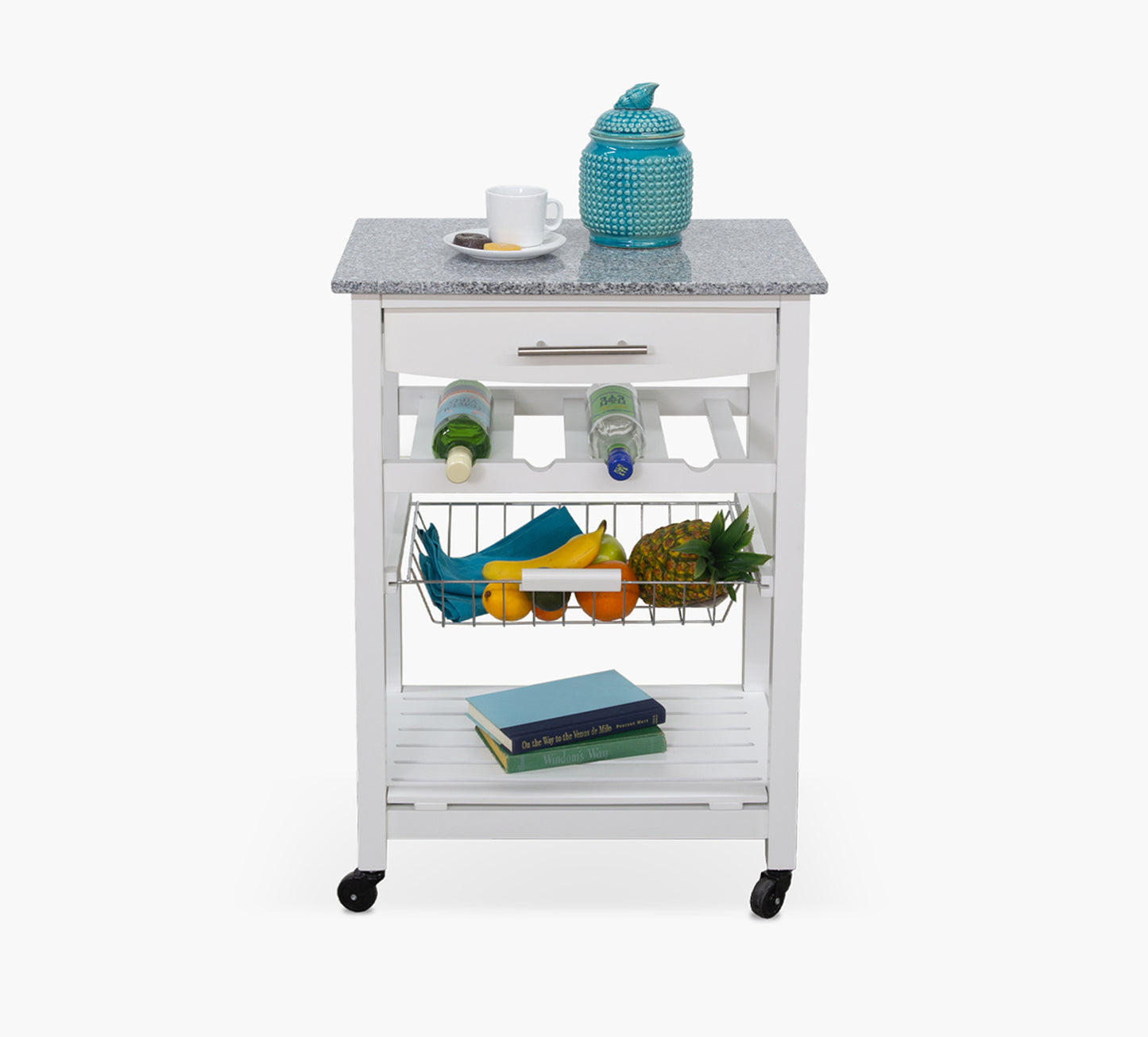 Zoey White Kitchen Cart