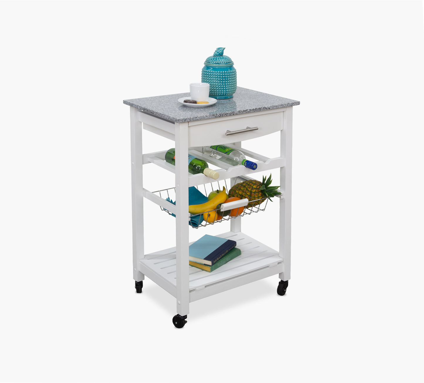 Zoey White Kitchen Cart