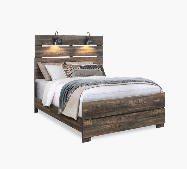 Linwood Dark Oak 4PC Full Panel Bed