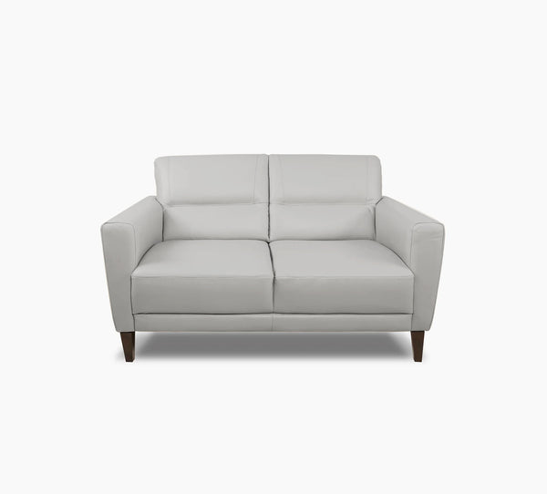 Jasper Grey Leather Loveseat