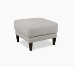 Jasper Grey Leather Ottoman