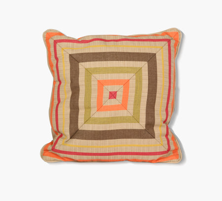 Solana Fiesta Antique Beige Reversible Outdoor Throw Pillow