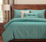 Belmont Turquoise 6 Piece King Luxury Duvet Cover and Insert Set