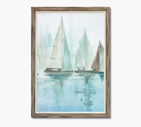 Blue Sailboats 2 Artwork 26 x 36
