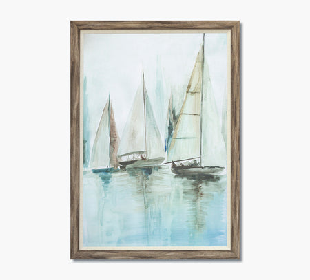 Blue Sailboats 3 Artwork 26 x 39