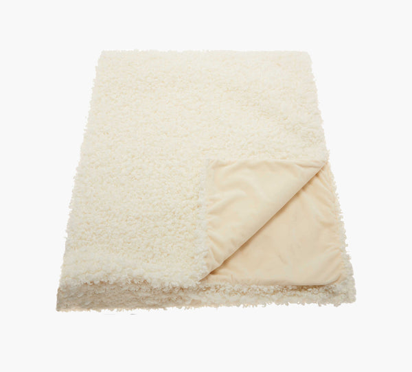 Ivory Faux Fur Throw 50 x 60