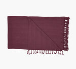 Burgundy Woven Cotton Throw 50 x 60