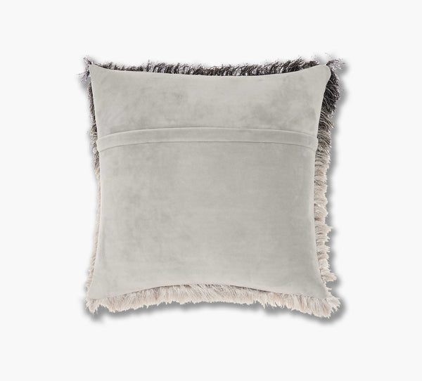 Black and Silver Shag Pillow 20 x 20