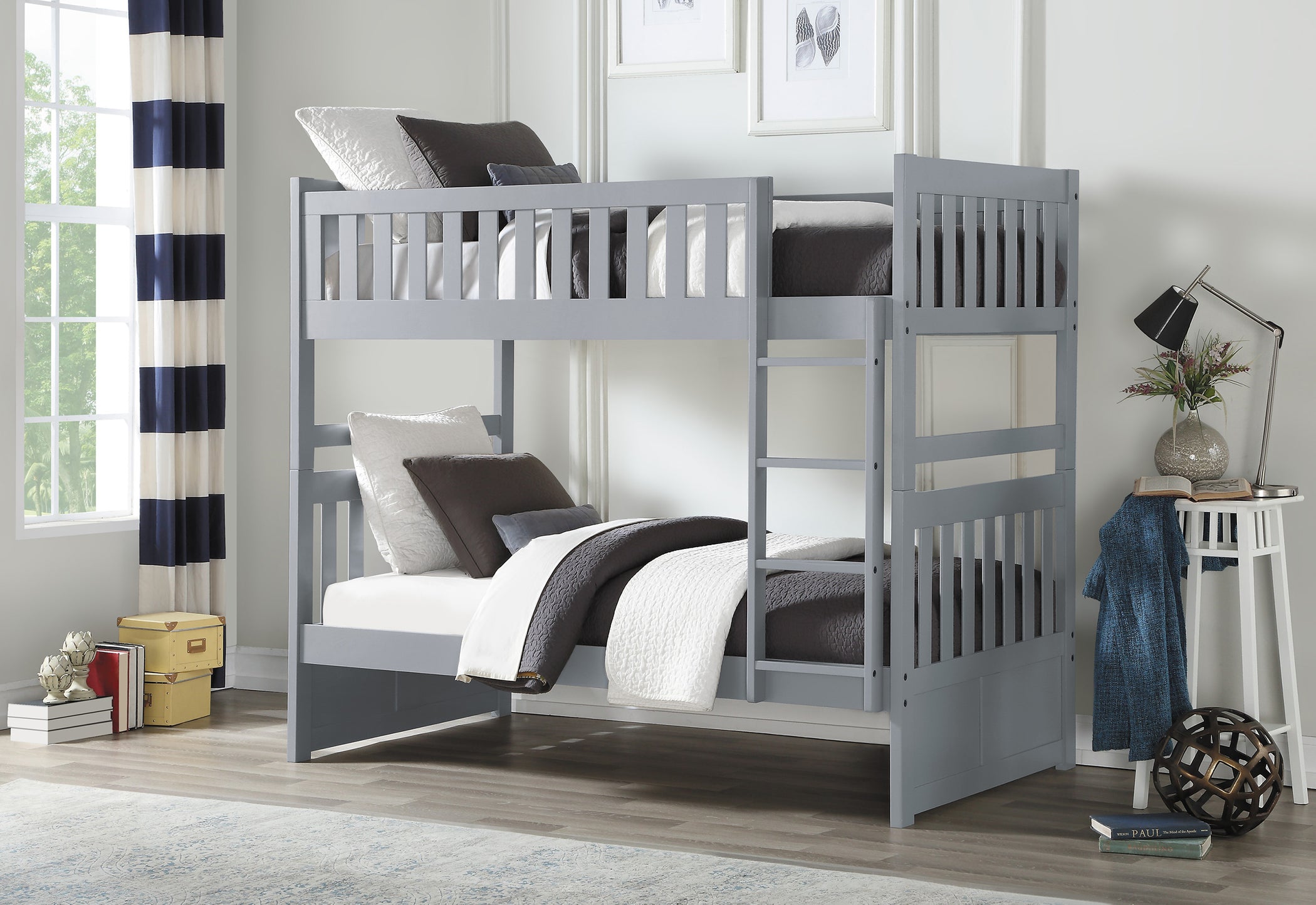 Galen Grey Twin over Twin Bunk Bed – Kane's Furniture