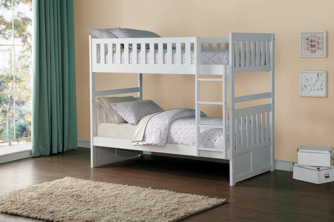 Galen White Twin over Twin Bunk Bed – Kane's Furniture