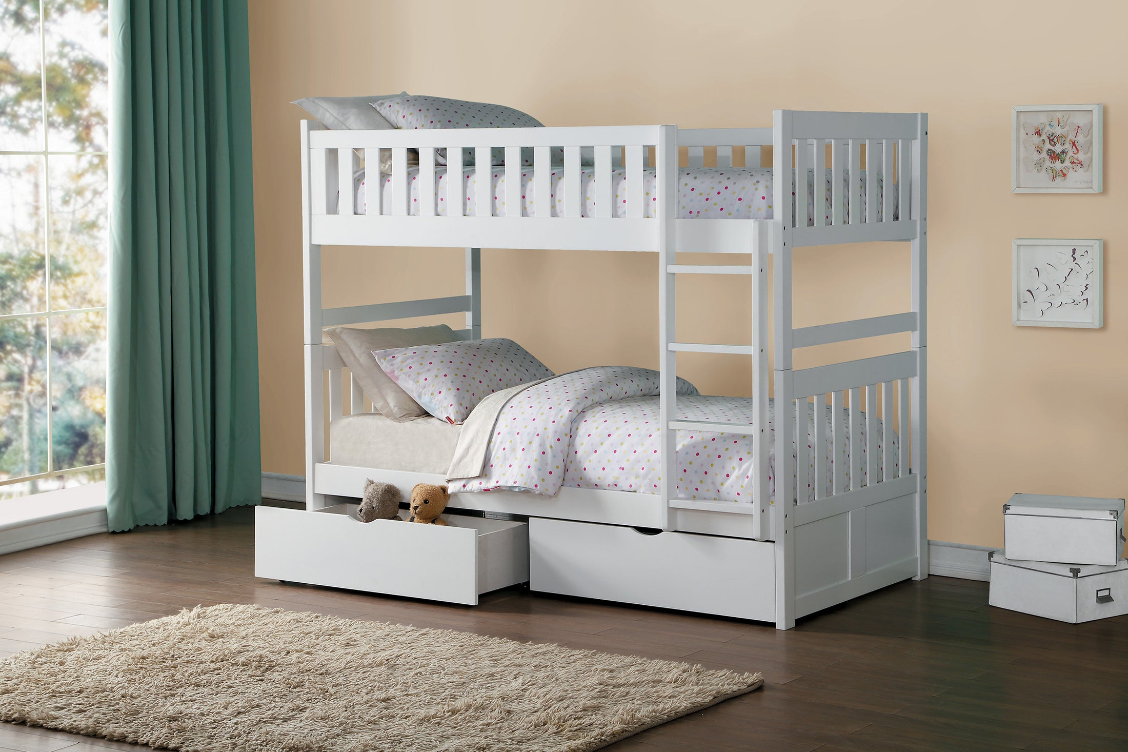 Galen White Twin over Twin Bunk Bed – Kane's Furniture