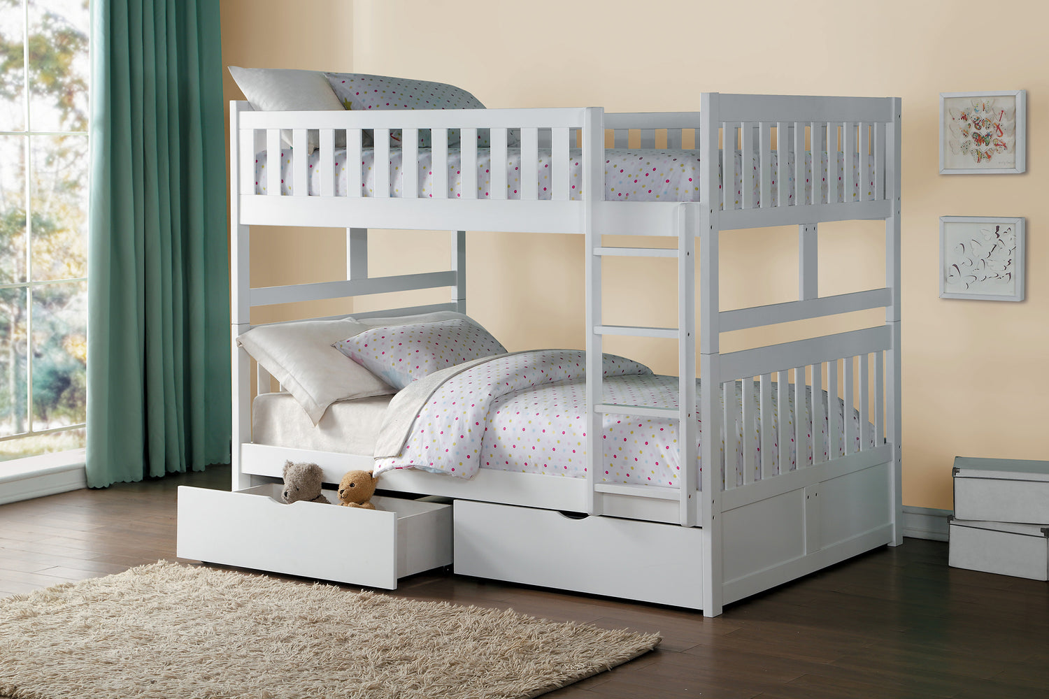 Galen White Full over Full Bunk Bed – Kane's Furniture