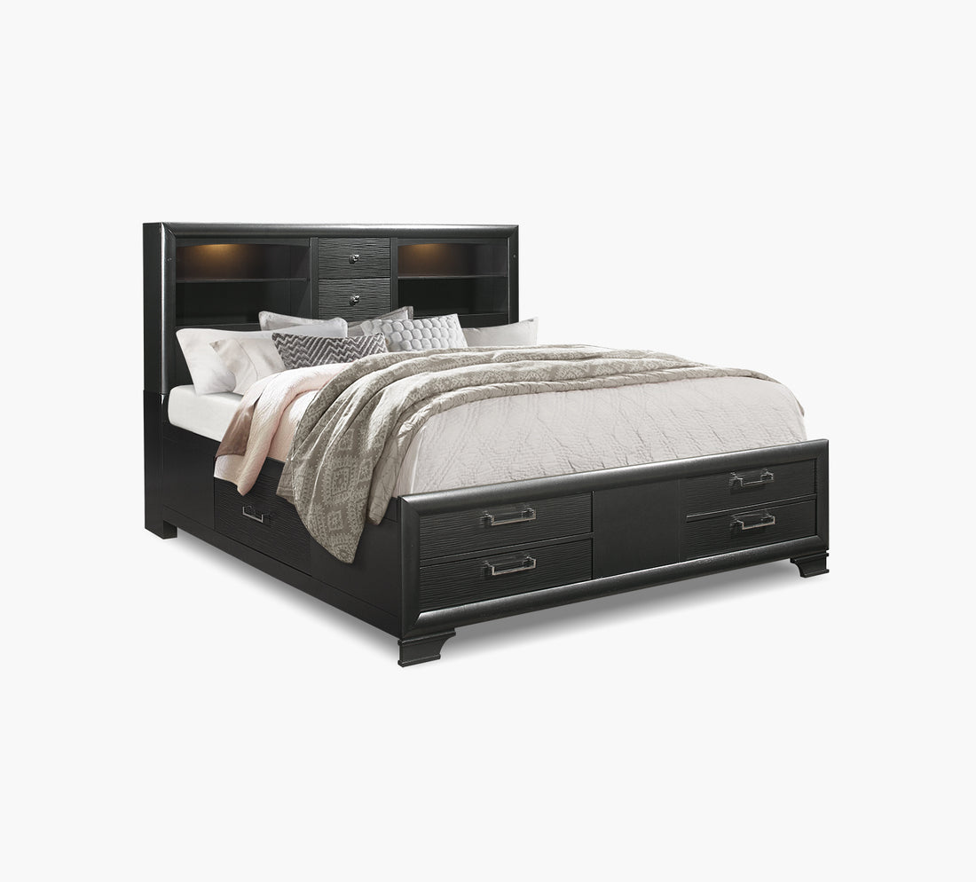 Jordyn Grey King Storage Bed – Kane's Furniture