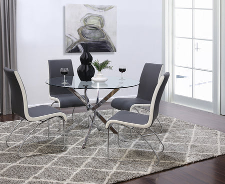 Lila 5 Piece Dining Set with Grey Chairs