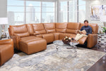 Senna Camel 6 Piece Leather Zero Gravity Dual Power Reclining Sectional