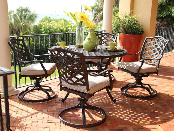 St. John 5 Piece Outdoor Swivel Dining Set