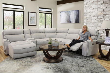 Winston 6 Piece Dual Power Reclining Sectional Sofa with LAF Chaise